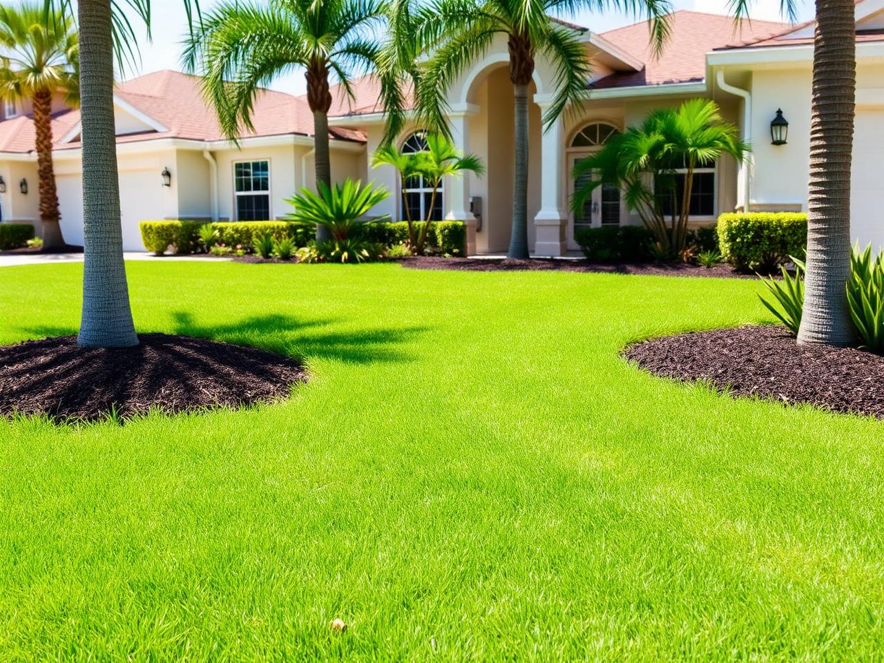 Lush green Florida lawn after Mow Gators service