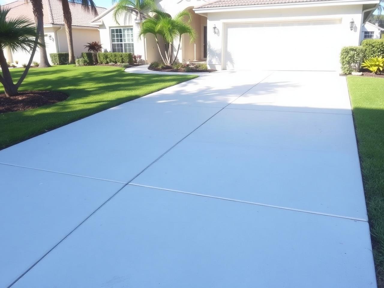 Same driveway freshly pressure washed and bright