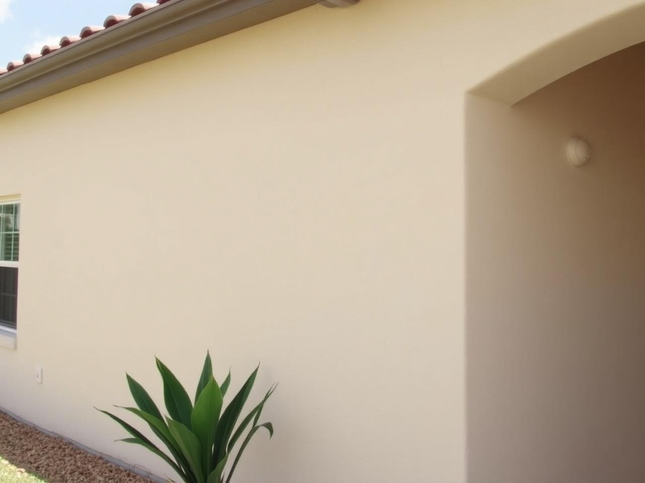 Same stucco soft-washed clean, looks freshly painted
